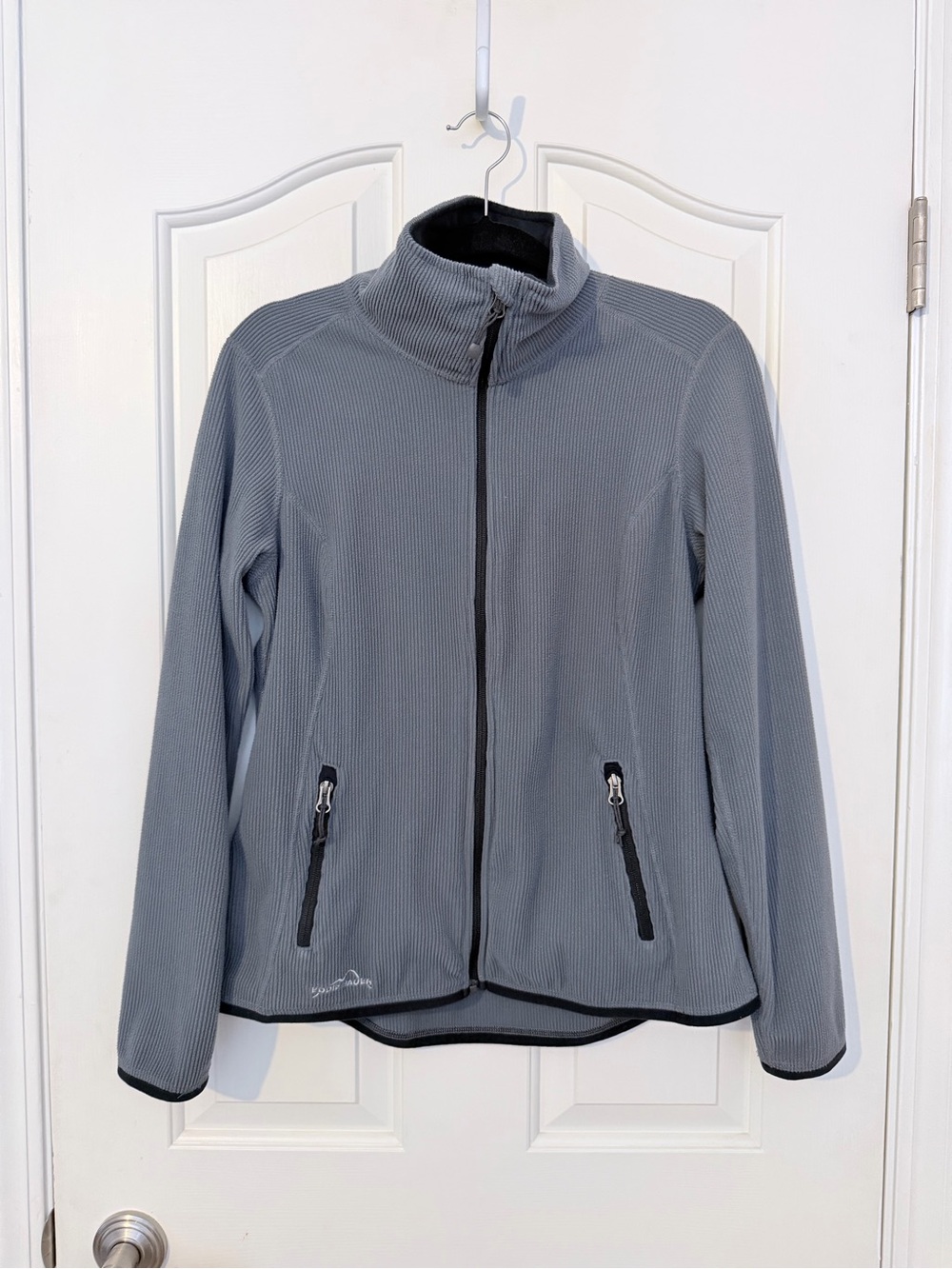 Eddie Bauer Grey and Black Zip-up fleece Size Medium